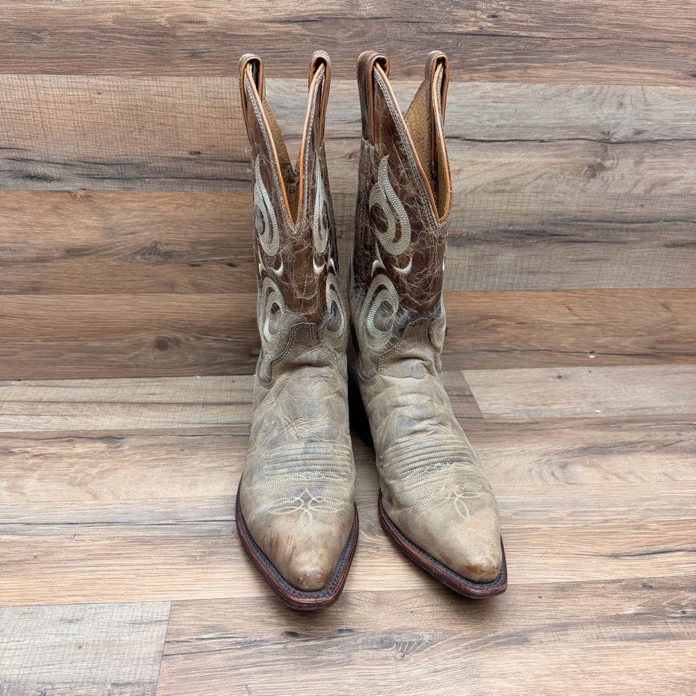 Justin Womens 7.5 Bent Rail Western Boot Distressed Leather Cowgirl Boho - Picture 5 of 10